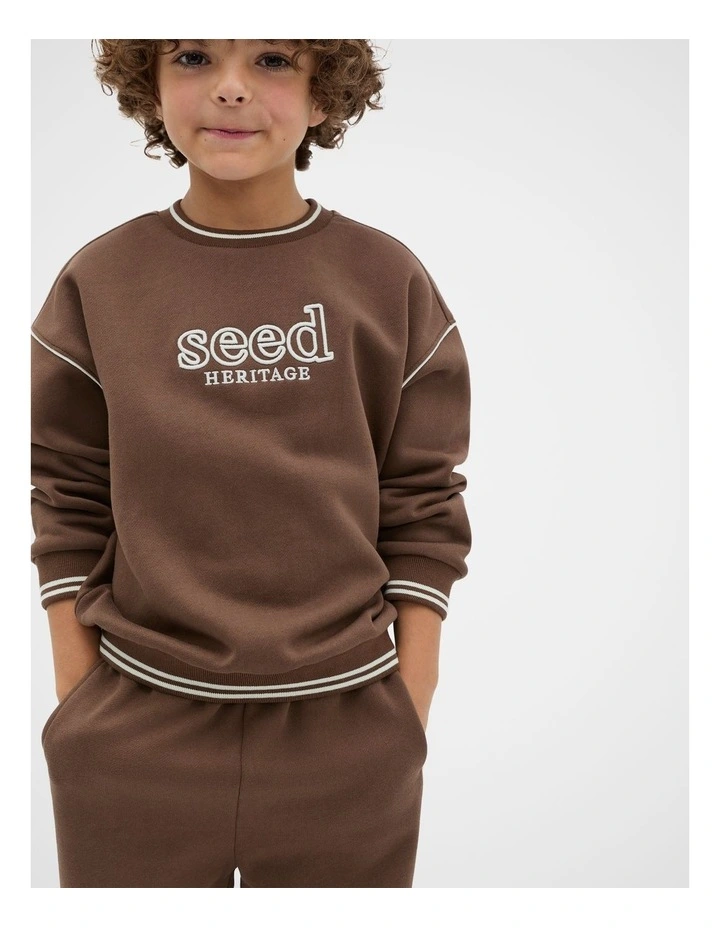 Core Logo Sweat in Cacao image 3