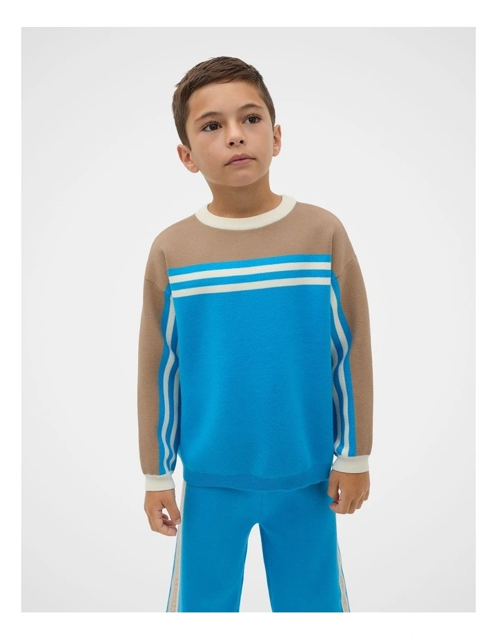 MD Retro Knit Sweater in Pacific Blue image 1