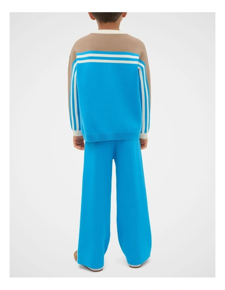 MD Retro Knit Sweater in Pacific Blue image 2