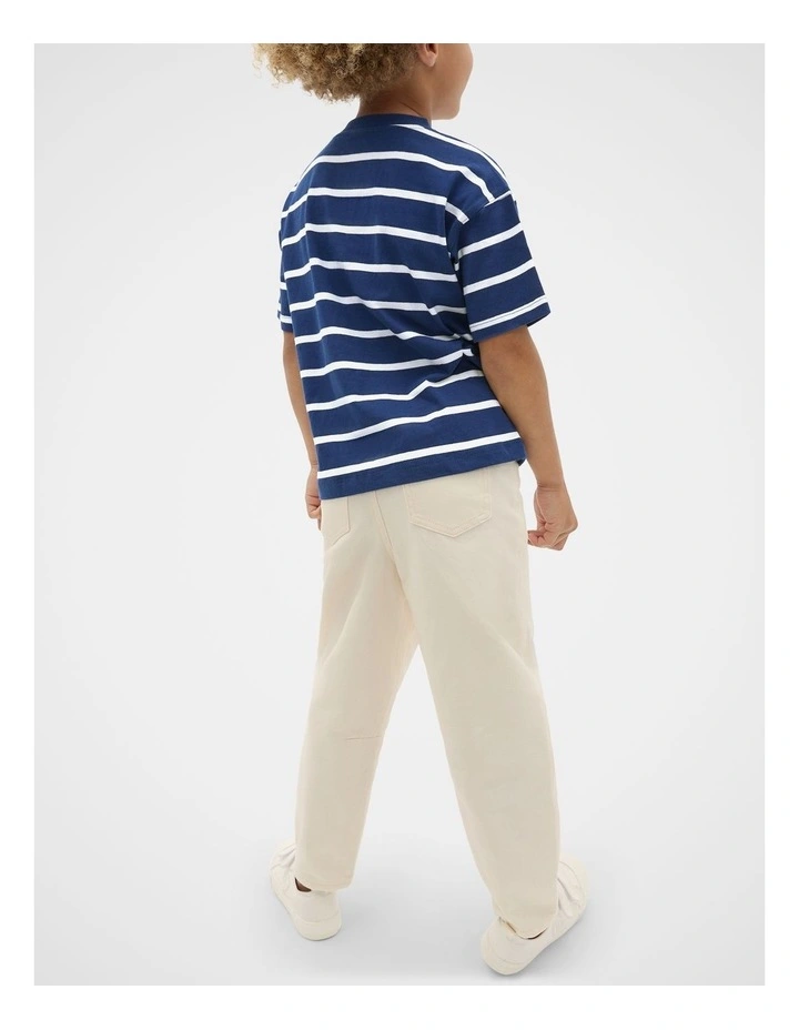 Stripe Logo Tee in Blue image 2