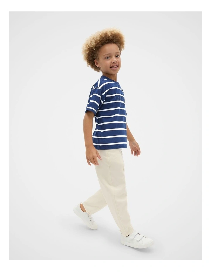 Stripe Logo Tee in Blue image 3