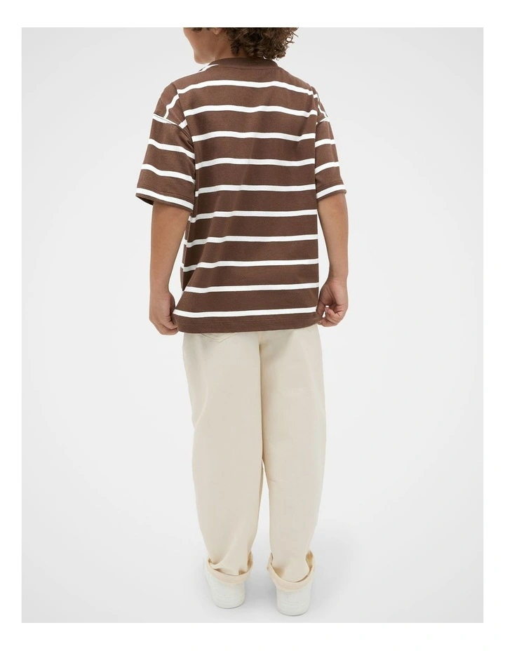 Stripe Logo Tee in Brown image 2