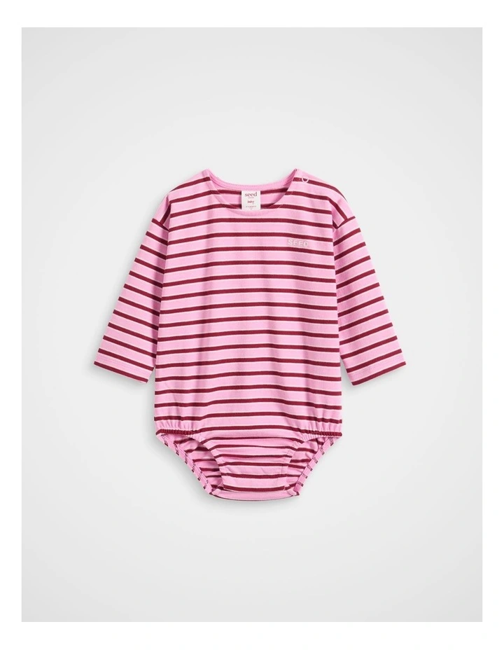 Logo Stripe Bodysuit in Multi image 1