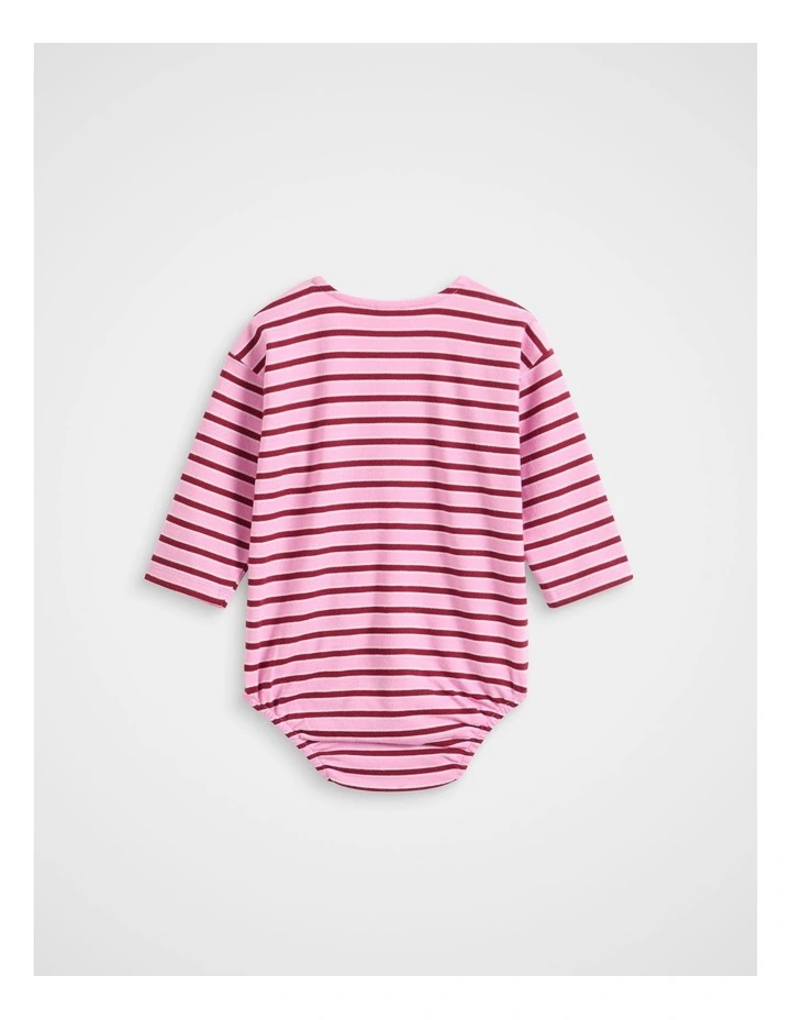 Logo Stripe Bodysuit in Multi image 2