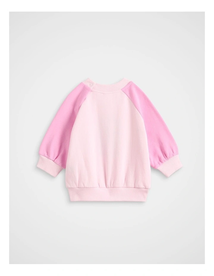 Heart Sweat Top in Pink image 2