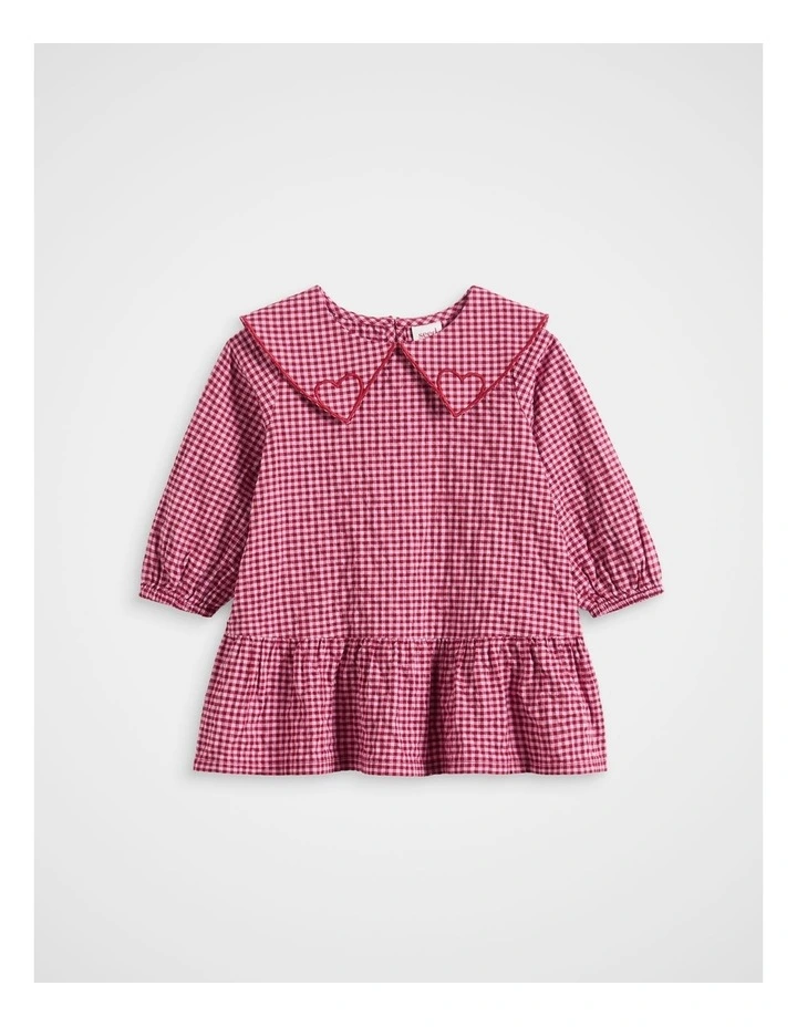 Gingham Dress in Red image 1