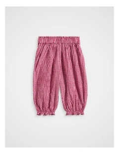 Gingham Pant in Dark Cherry