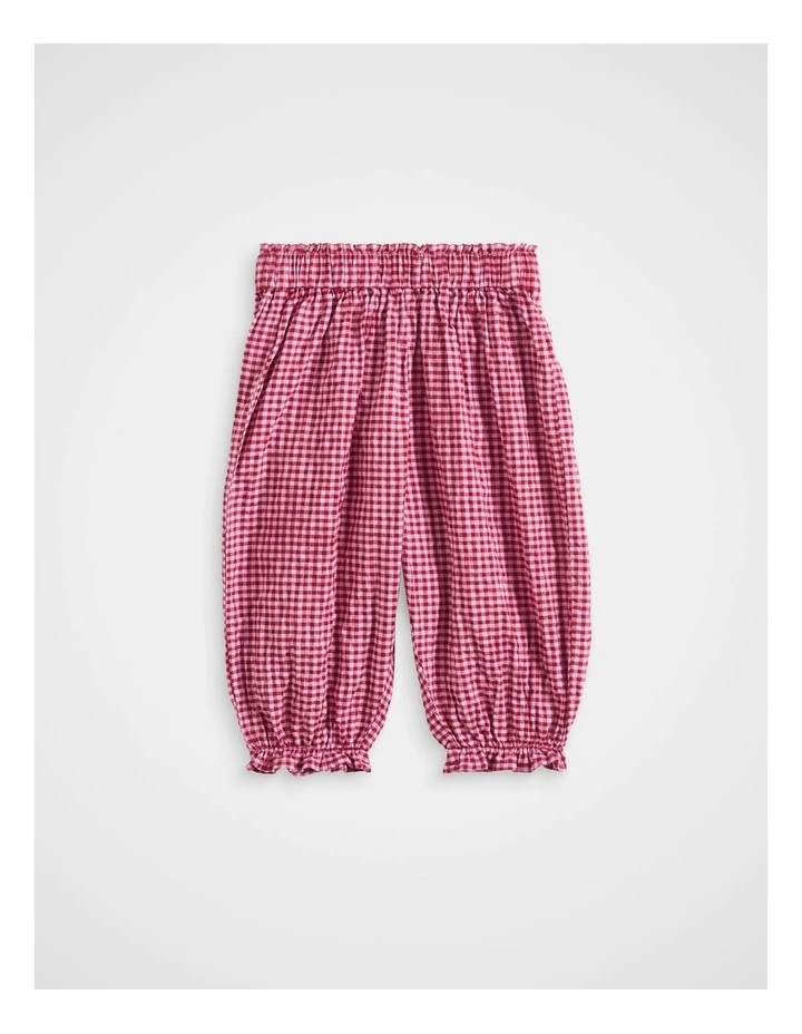 Gingham Pant in Dark Cherry image 1