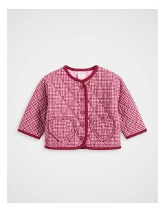 Gingham Jacket in Dark Cherry