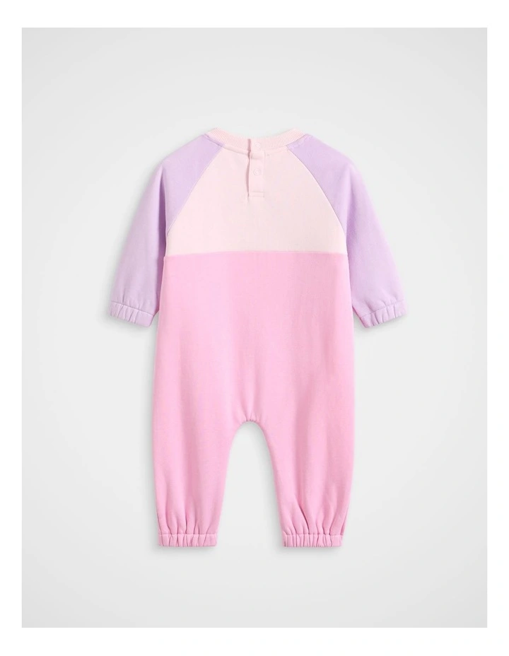 Sporty Spliced Logo Romper in Multi image 2