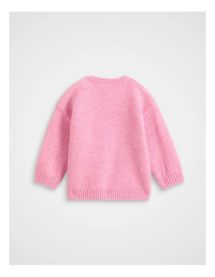 Heart Knit Sweater in Pink image 2