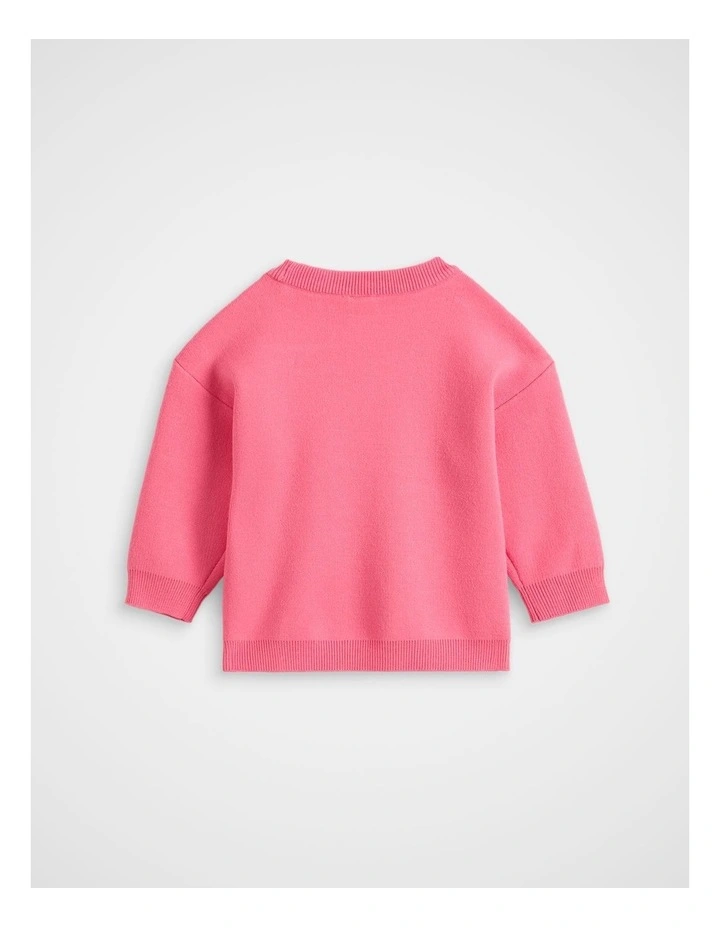 MD Side Stripe Knit Sweater in Bubblegum Pink image 2