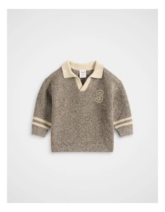 Sporty Knit Sweater in Cacao