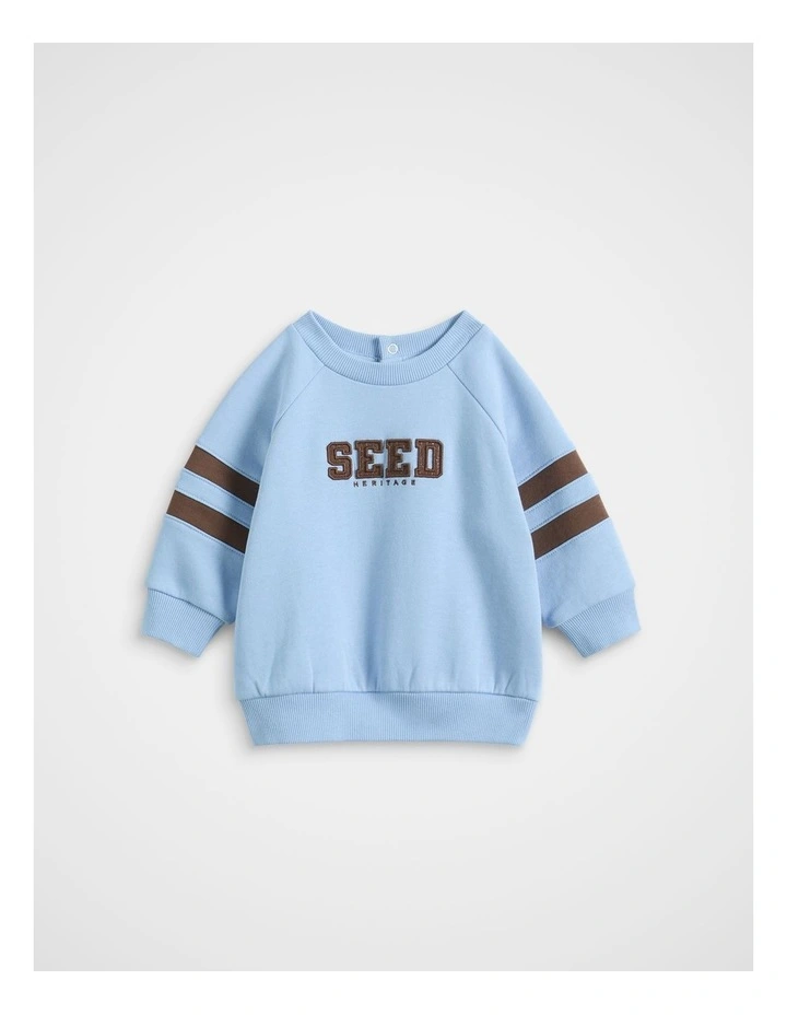 Sporty Logo Sweat in Cloud Blue image 1