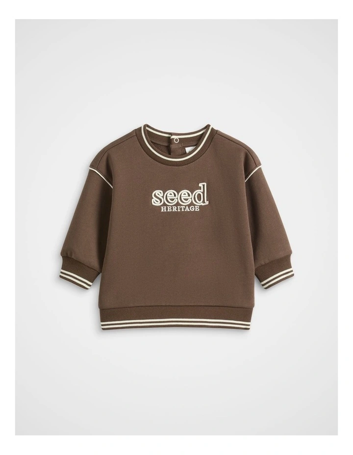 Core Logo Sweat in Cacao image 1