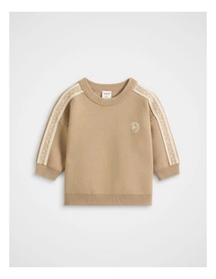 MD Side Stripe Knit Sweater in Sandstone