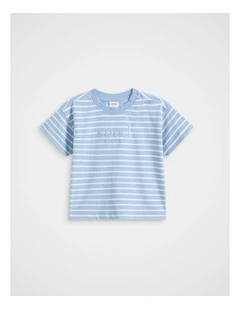 Core Stripe Logo Tee in Blue