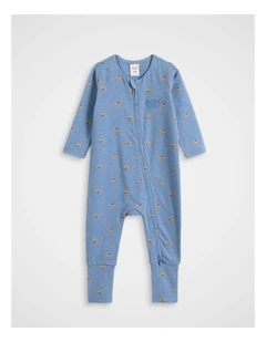 Logo Croissant Zipsuit in Blue