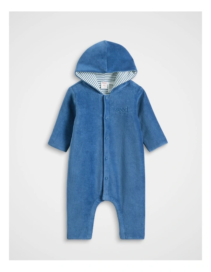 Logo Corduroy Coverall in Blue image 1