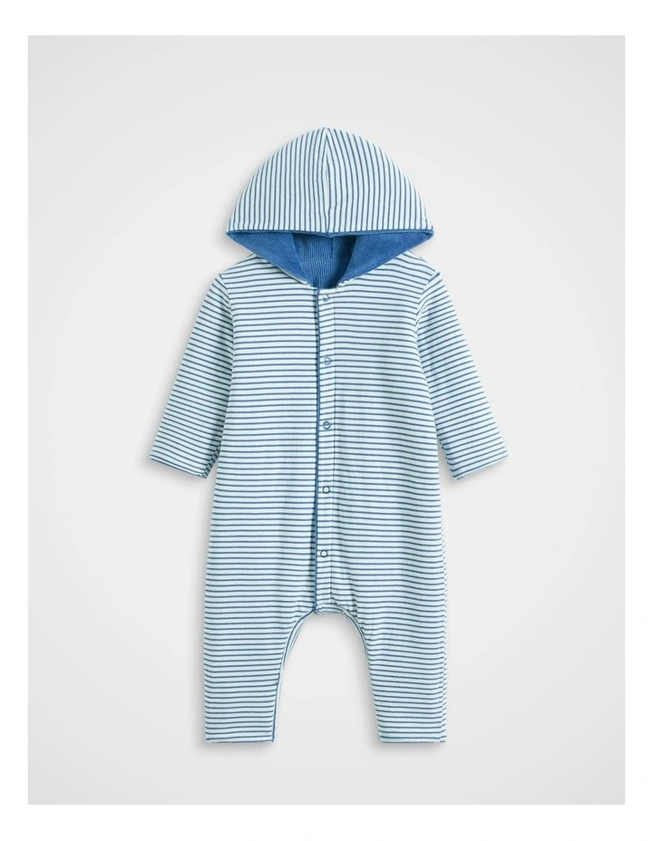 Logo Corduroy Coverall in Blue image 3