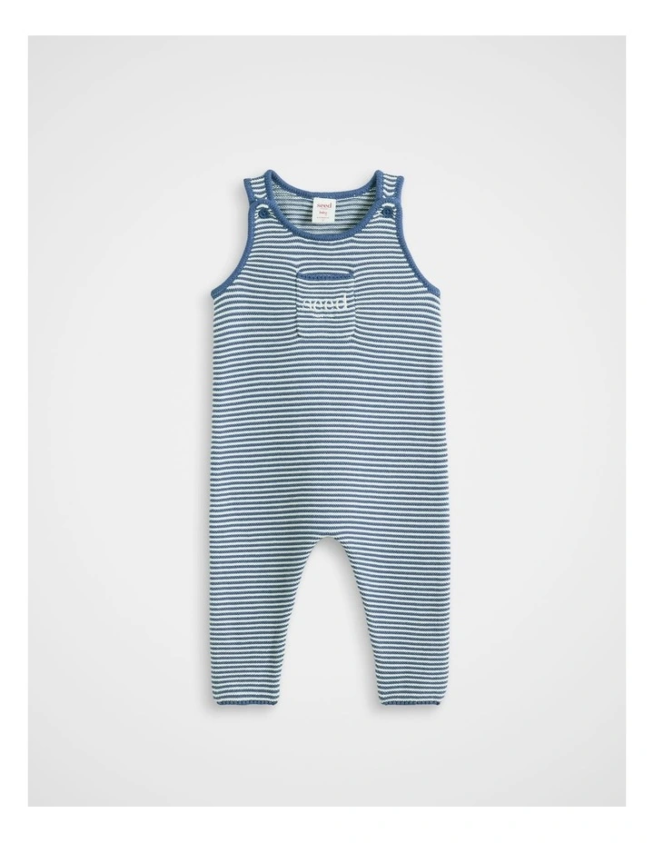 Logo Knit Overall in Blue image 1