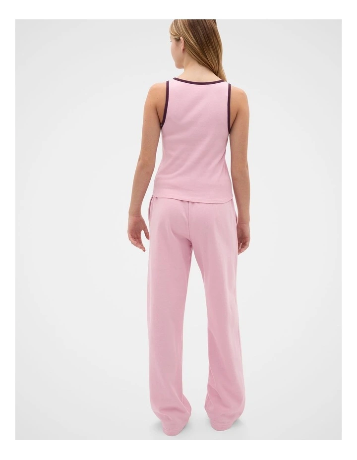 Square Neck Logo Tank in Rose Pink image 2