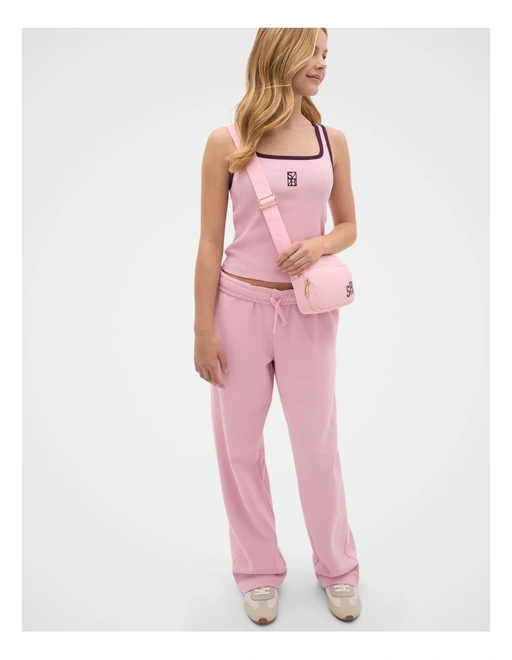Square Neck Logo Tank in Rose Pink image 4