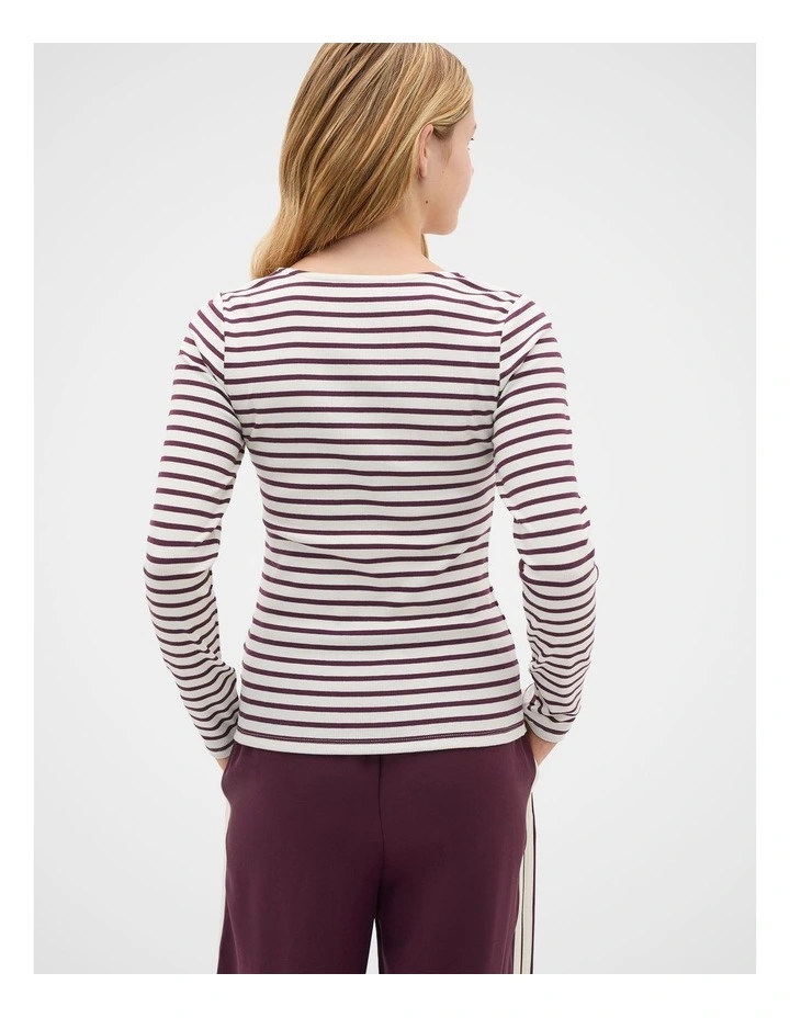 Square Neck Logo Tee in Mulberry image 2