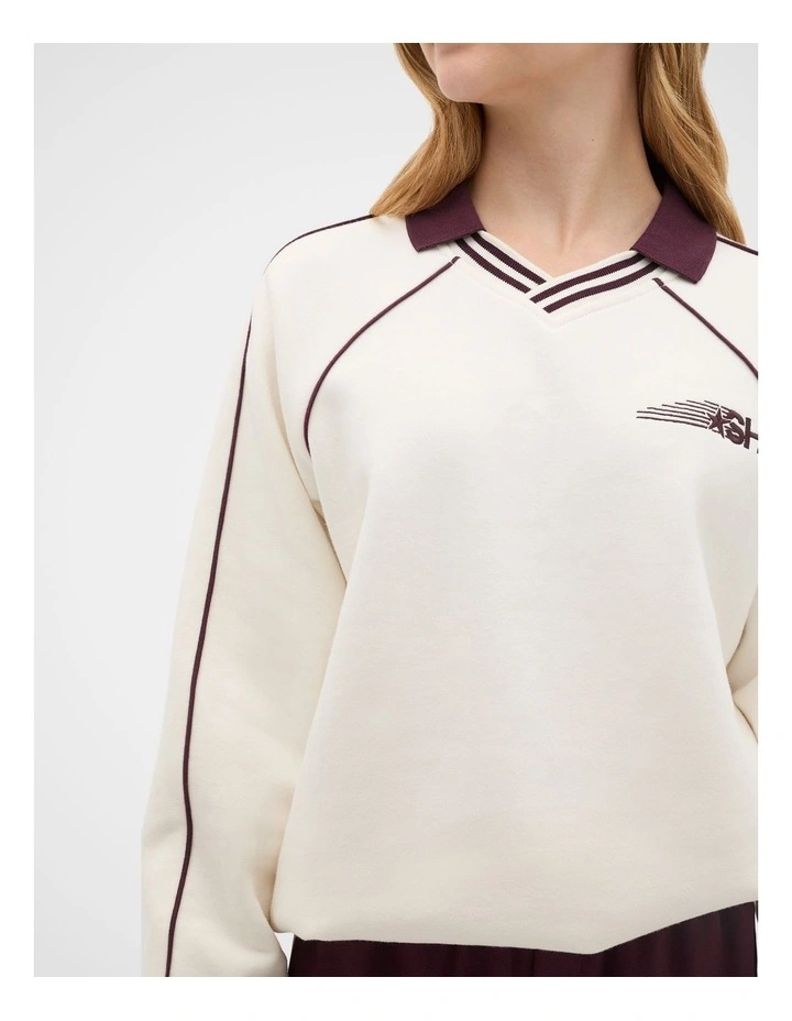 Sporty Sweat Jumper in Classic Cream image 3
