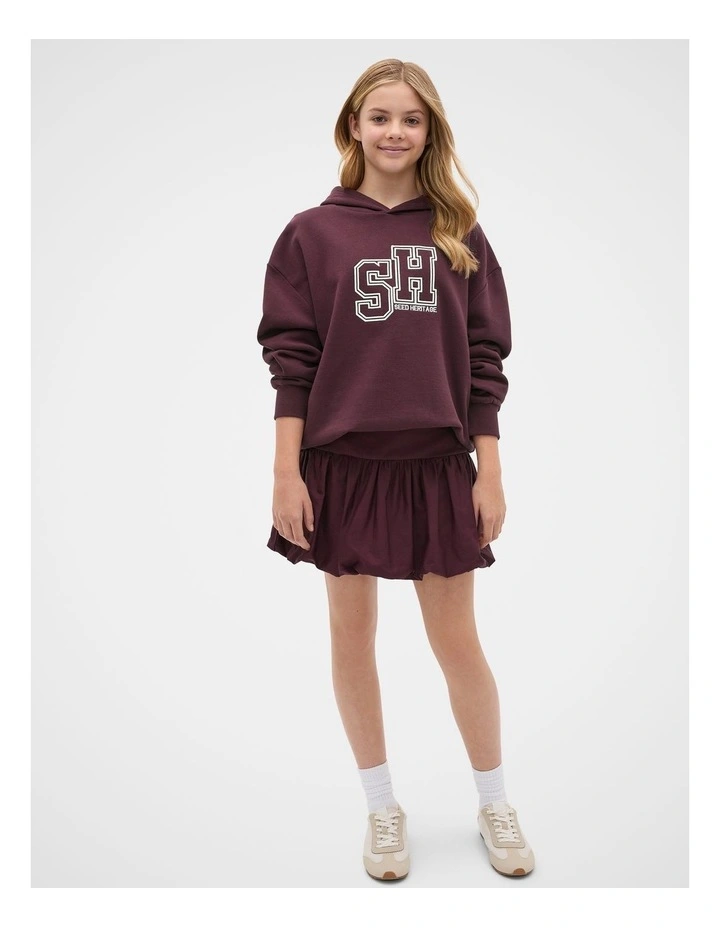 Sporty Logo Hoodie Sweat Top in Mulberry image 4