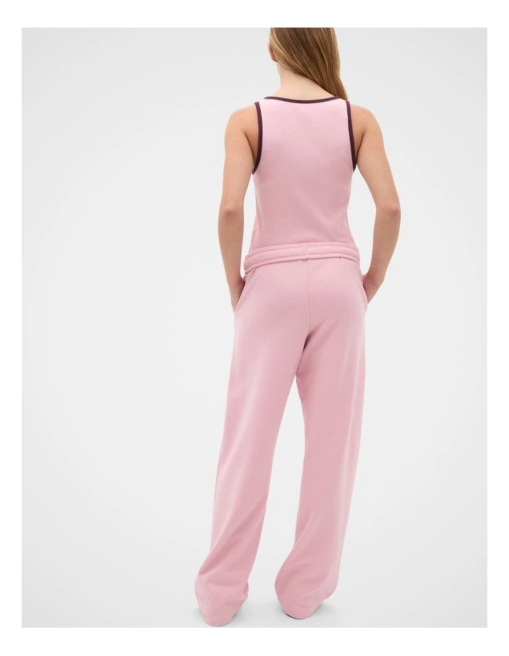Roll Waist Logo Track Pant in Rose Pink image 2