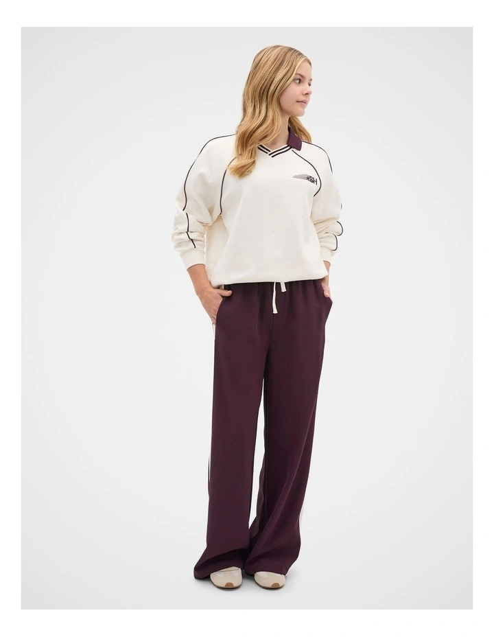 Side Stripe Pant in Mulberry image 4
