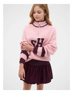 Splice Bubble Skirt in Mulberry