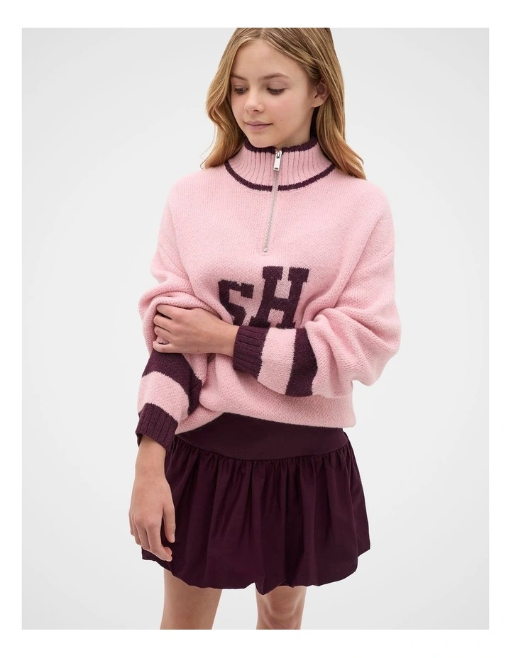 Splice Bubble Skirt in Mulberry image 1