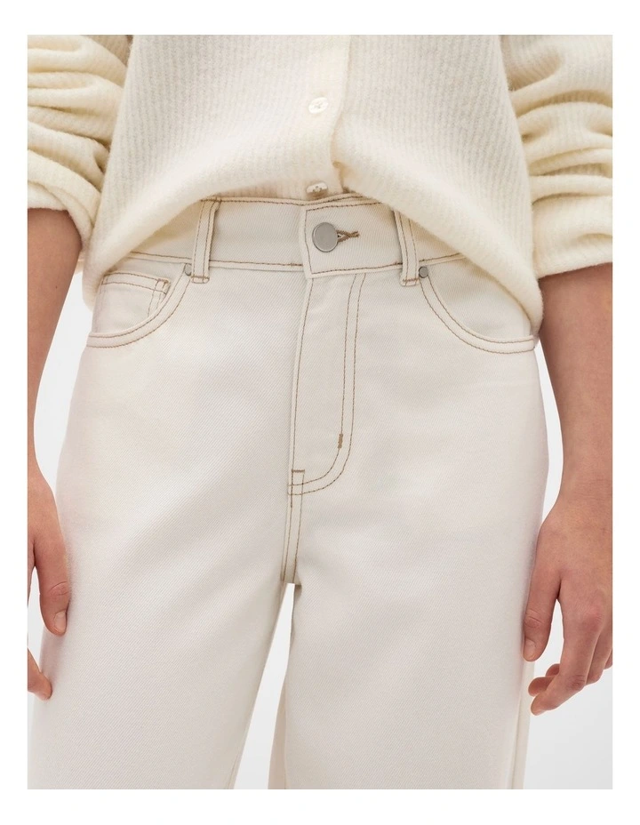 Core Straight Denim Jean in Classic Cream image 3