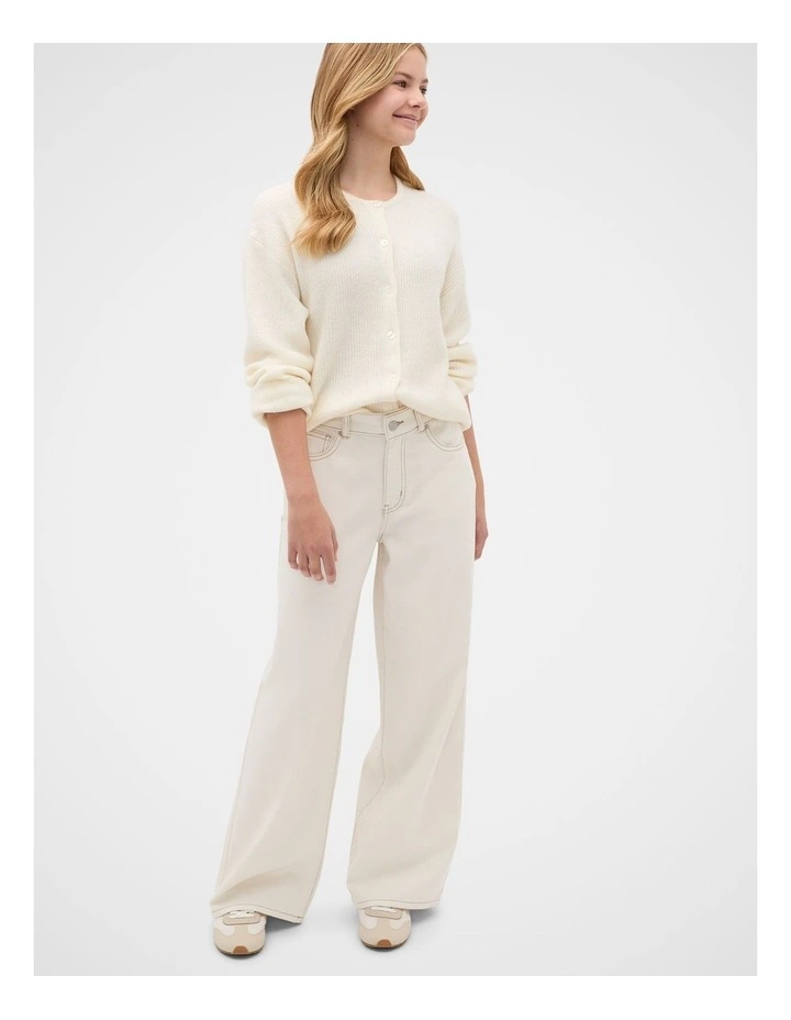 Core Straight Denim Jean in Classic Cream image 4