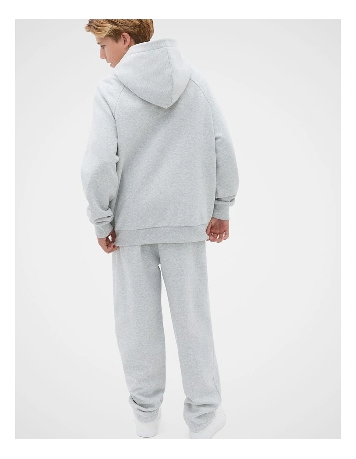 Essential Hoodie Sweat Top in Mid Grey Marle image 2