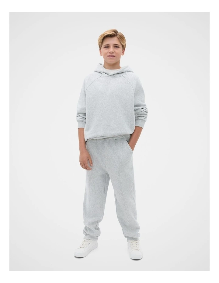 Essential Hoodie Sweat Top in Mid Grey Marle image 4