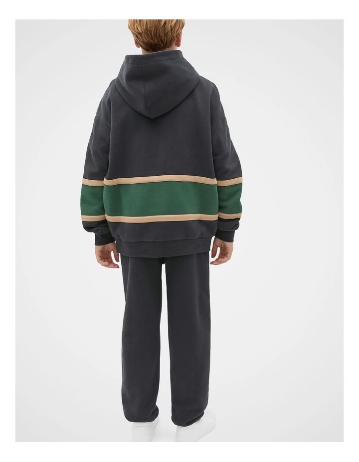 Spliced Hoodie Sweat Top in Phantom image 2