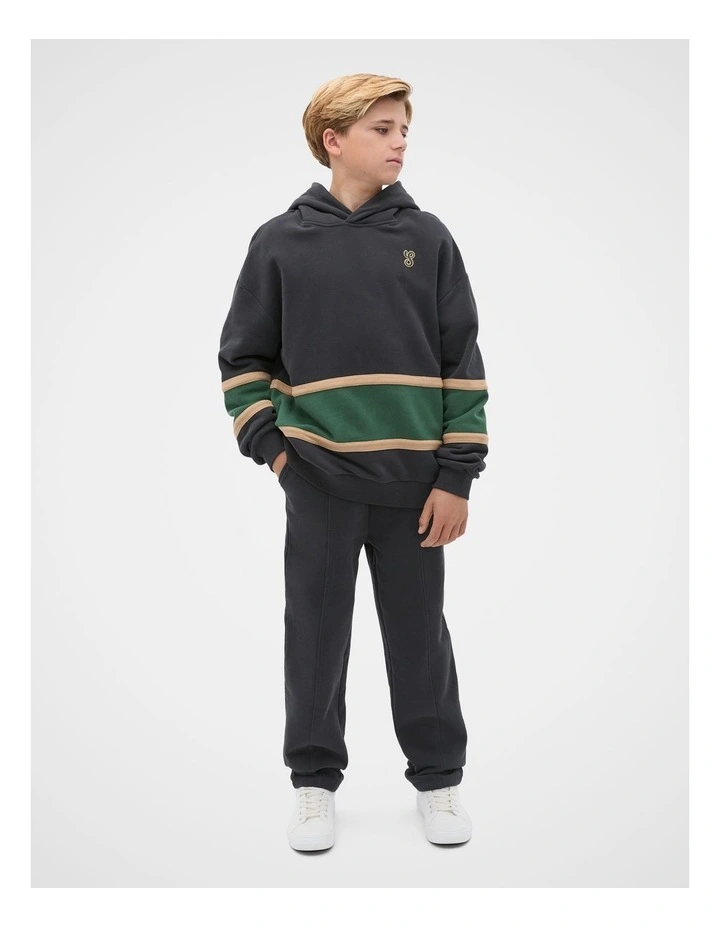 Spliced Hoodie Sweat Top in Phantom image 3