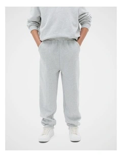 Tapered Track Pant in Mid Grey Marle