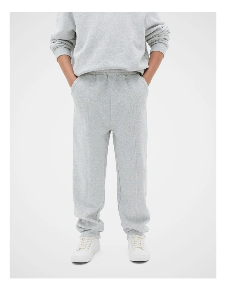 Tapered Track Pant in Mid Grey Marle image 1