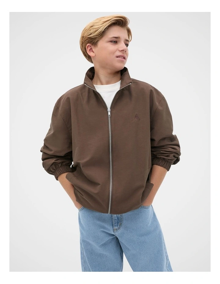 Waxed Spray Jacket in Chocolate image 1