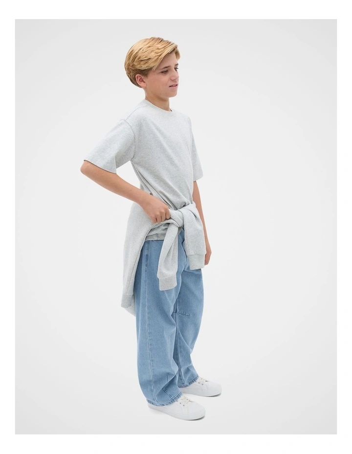 Essential Tee in Mid Grey Marle image 3