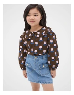 Cord Floral Top in Cacao