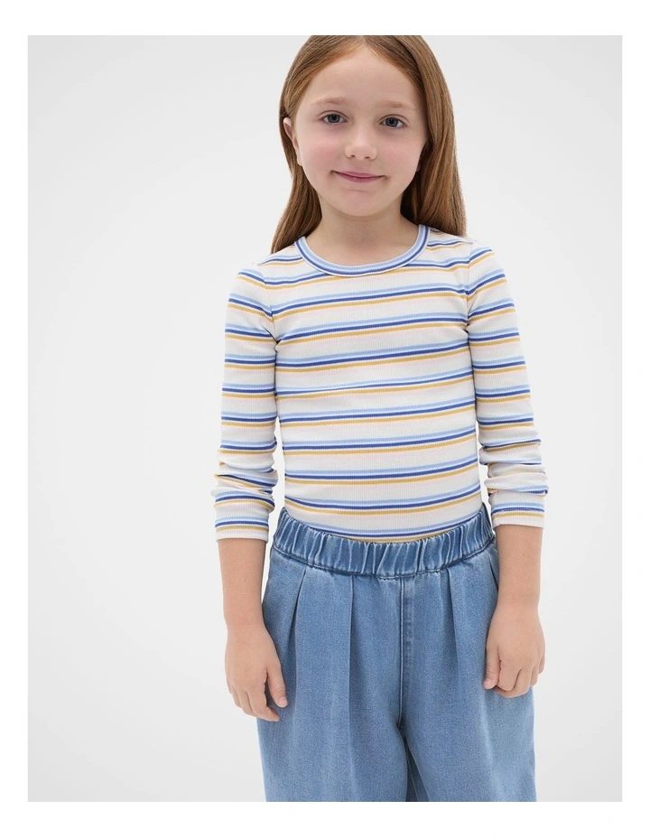 Stripe Rib Tee in Multi image 1