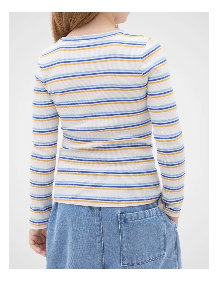 Stripe Rib Tee in Multi image 2