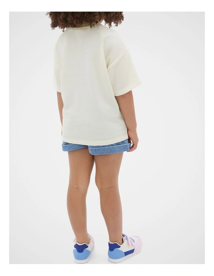 Tulip Textured Tee in Classic Cream image 2