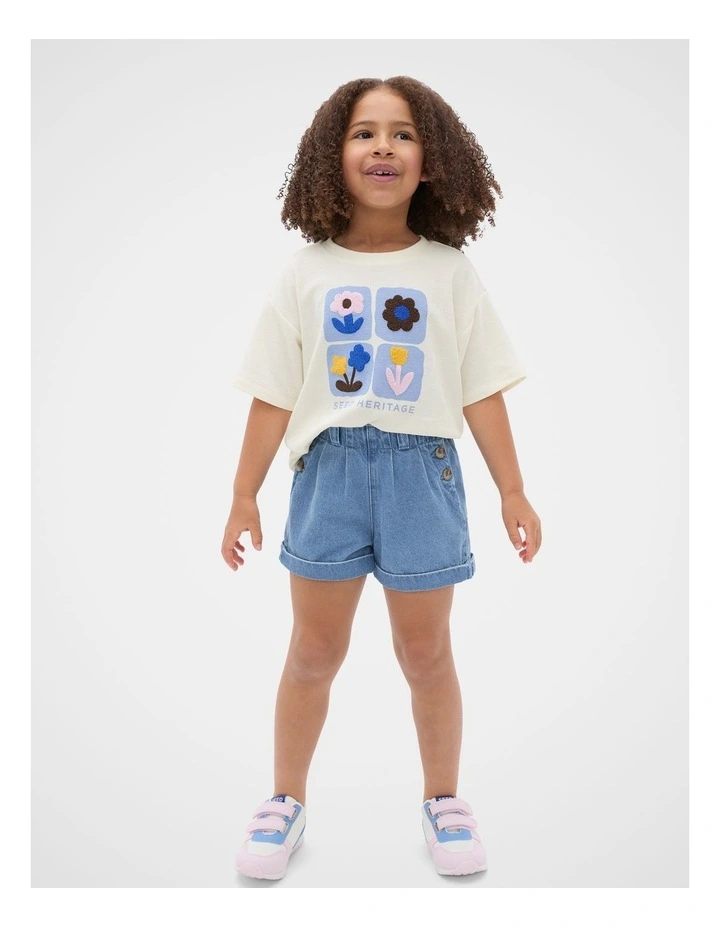 Tulip Textured Tee in Classic Cream image 3