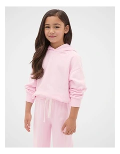Contrast Stitch Hoodie in Pink Lemonade